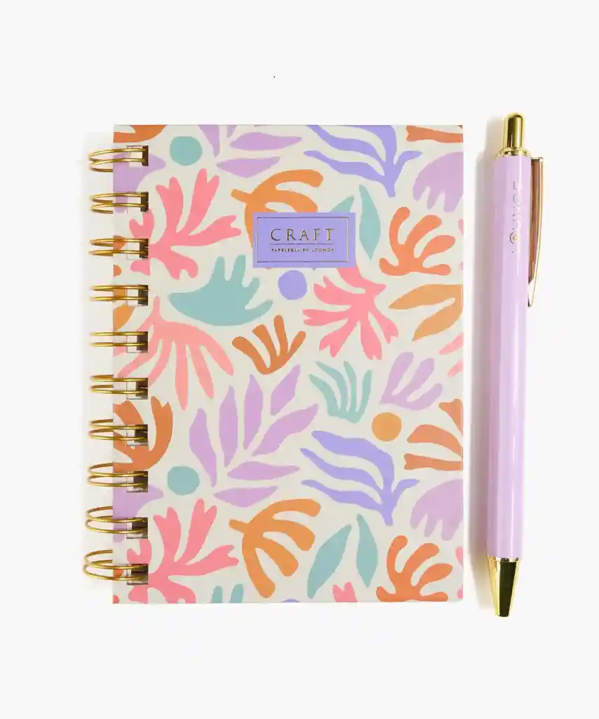 Set Cuaderno Y Lápiz Mujer Algas Beige