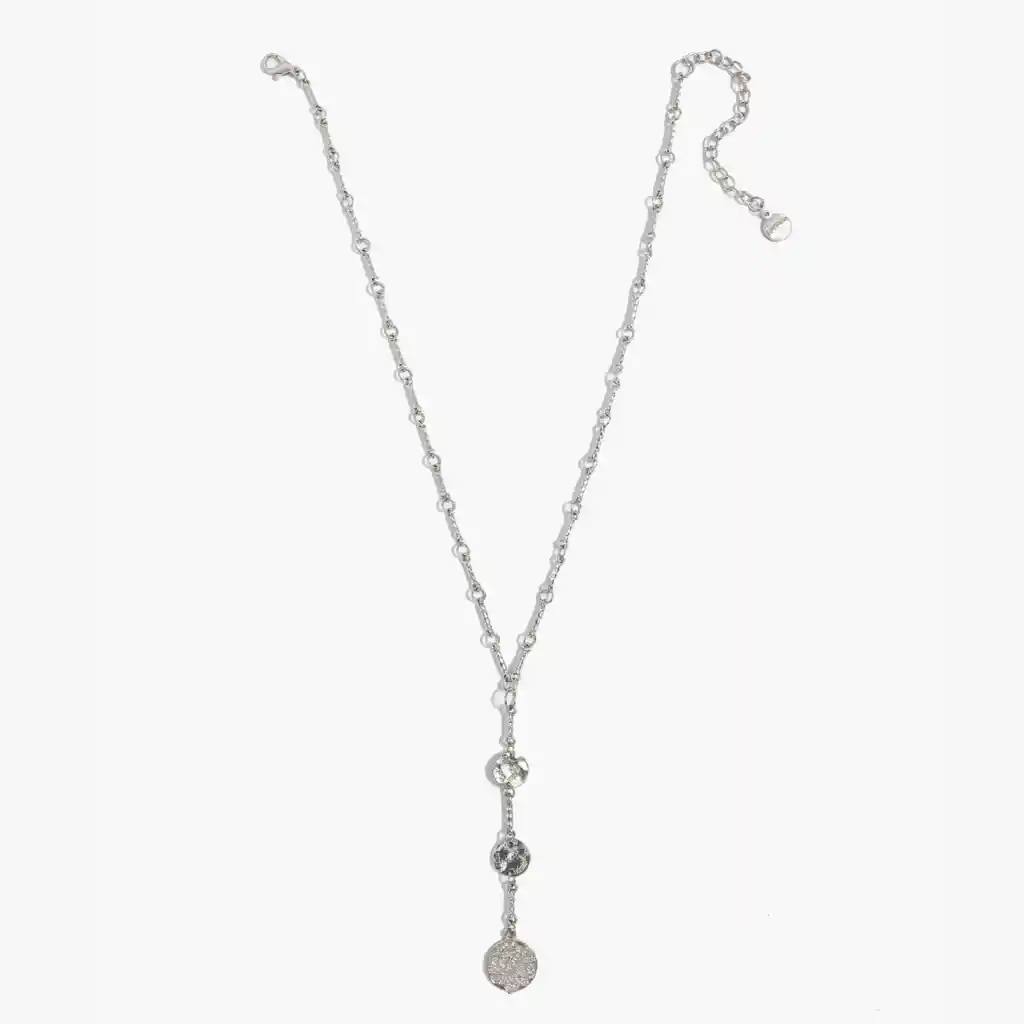 Collar Mujer Con Monedas Plateado