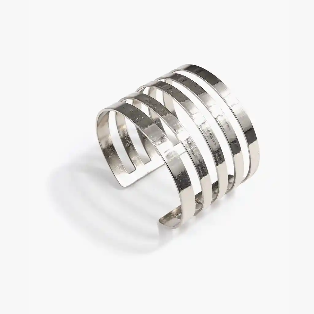 Esclava Mujer Líneas Plateado