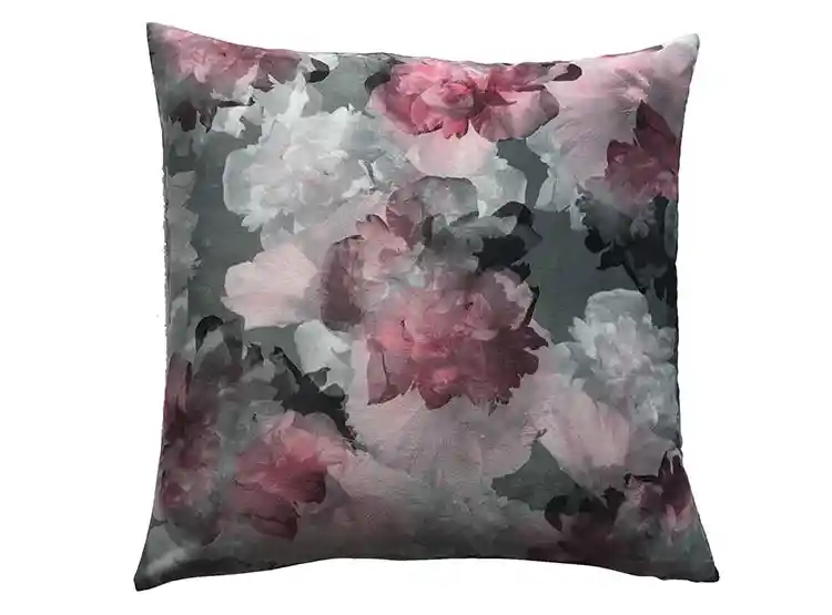 Cojin Ripley Home Velvet Flores Rosa