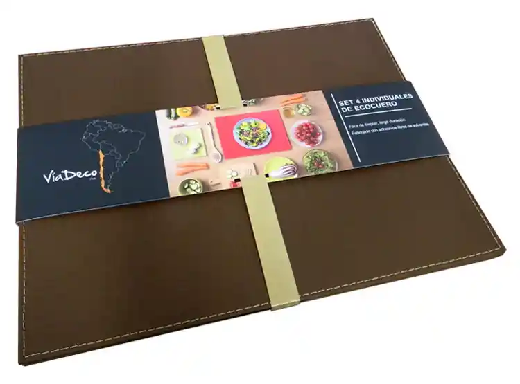 Set 4 Individuales Classic Rafia Tabaco