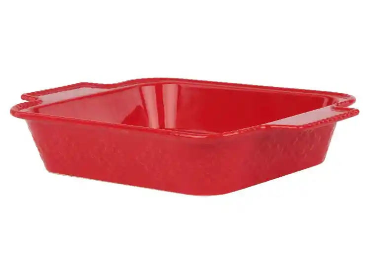 Fuente Cuadrada Ripley Home Embossed Rojo Con Asas