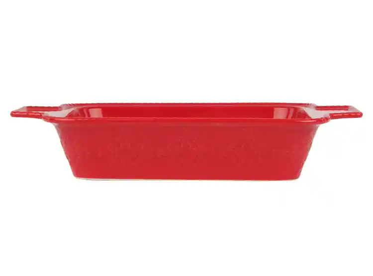 Fuente Cuadrada Ripley Home Embossed Rojo Con Asas