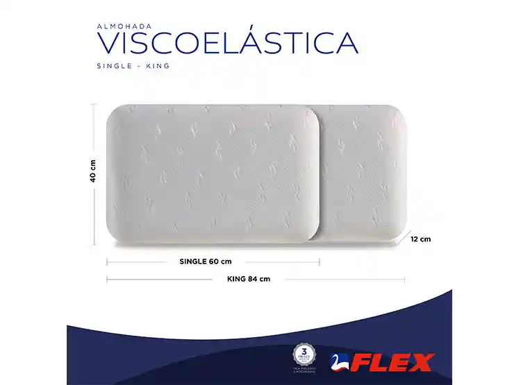 Set Almohadas Flex Viscoelastica 84x40