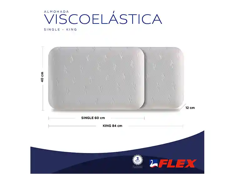 Set Almohadas Flex Viscoelastica 60x40