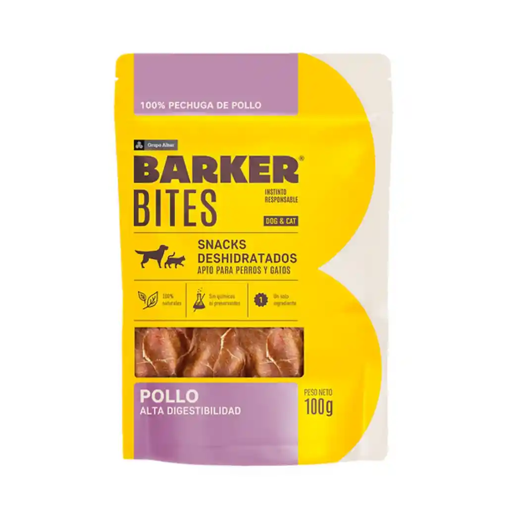 Barker Bites Pollo Deshidratado Para Perros Y Gatos100 G