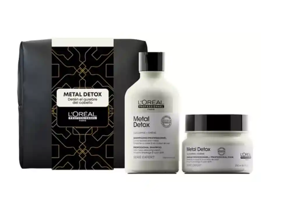 Kit Loreal Metal Detox Shampoo 300 + Máscara 250 Antiquiebre