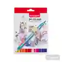 Set Marcadores Brush Pen/fineliners Doble Punta 24 Colores