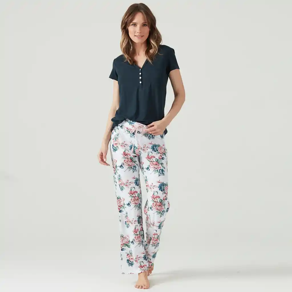 Pijama Kate Pantalon Largo Azul - S