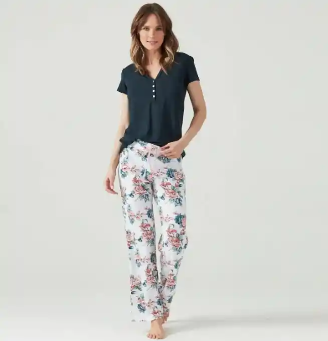 Pijama Kate Pantalon Largo Azul - L