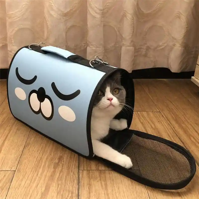 Bolso Transportador De Mascotas Para Viaje Tipo Maleta (celeste)