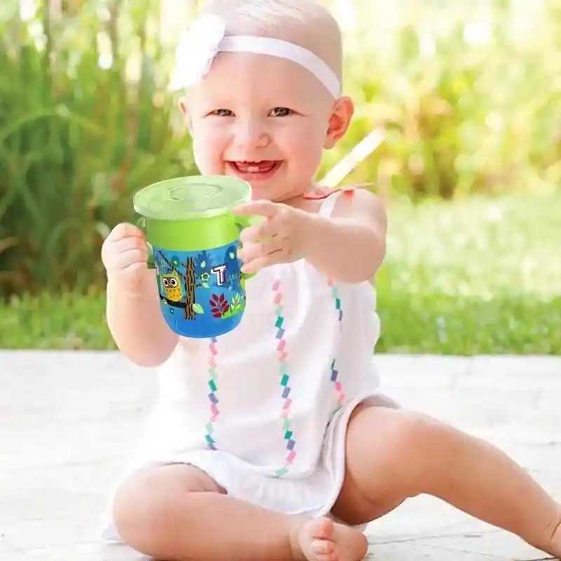 Vaso Entrenamiento360 Antiderrame Con Diseño Bebe Niños (verde)