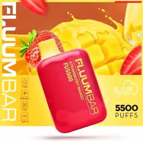 Vaper Fluum Bar Frutilla Mango 5500 Puff Sin Nicotina