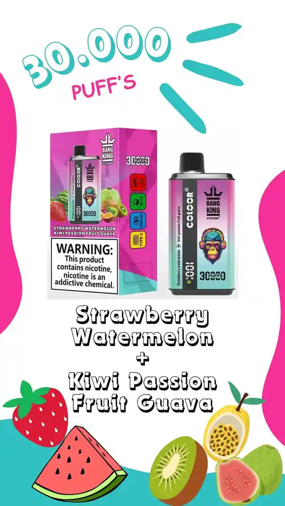 Vaper 30k Puffs · 2 X 1 · Strawberry Watermelon + Kiwi Passion Fruit Guava