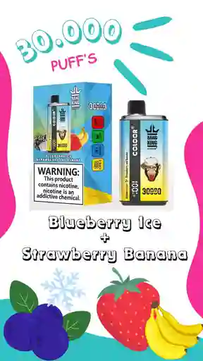 Vaper 30k Puffs · 2 X 1 · Blueberry Ice + Strawberry Banana