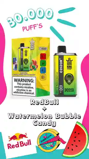 Vaper 30k Puffs · 2 X 1 · Redbull + Watermelon Bubble Candy