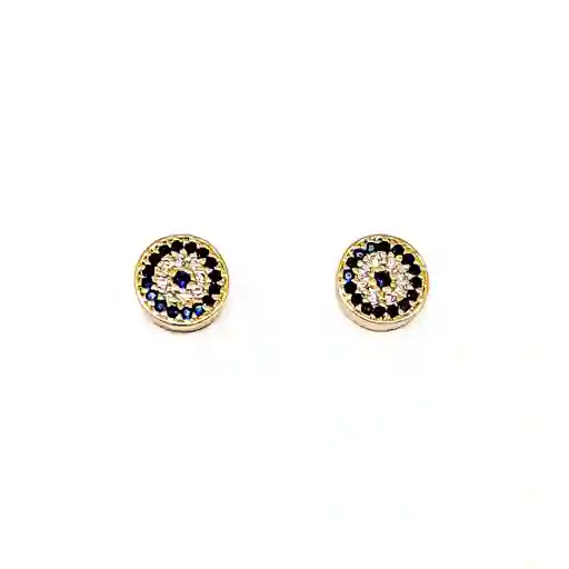 Aros Ojos Turcos Circones 9mm Enchapado Oro 18k