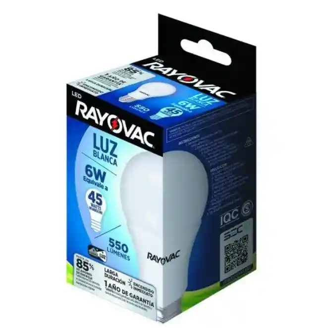 Ampolleta Rayovac Led 6w 550 Lumens