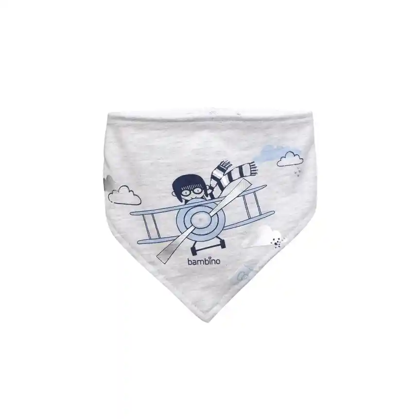 Bipack Babero Bandana Gris Avión