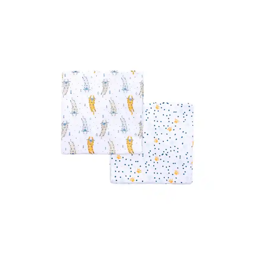 Set Mantitas Para Bebé Bambino Tigre Blanco