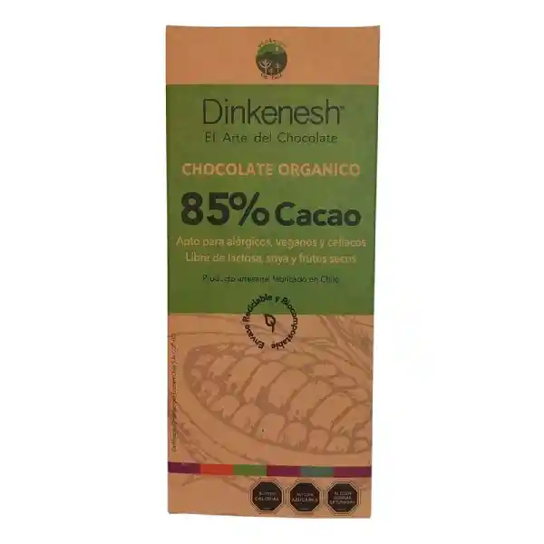 Dinkedesh Barra De Chocolate 85% Cacao 100 Gr