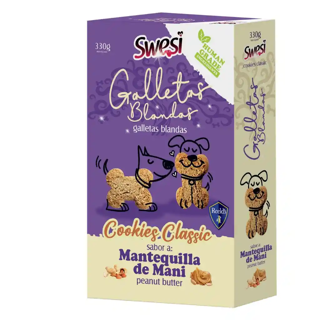 Reeld´s - Swesi Galletas Blandas Sabor A Mantequilla De Mani Perros 330 G.