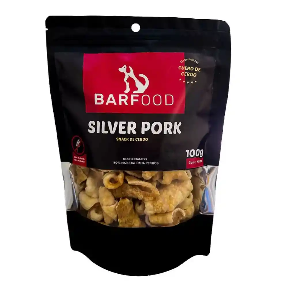 Barfood - Silver Pork (snack De Cuero De Cerdo Deshidratado) Snack Natural Perros 80 Gr