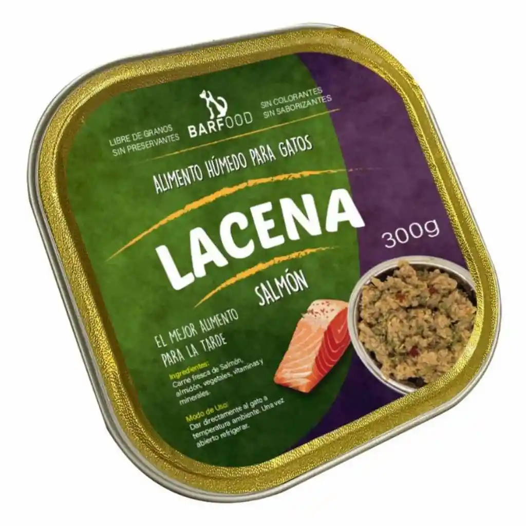 Barfood - Lacena Salmon Alimento Humedo Para Gatos 300g