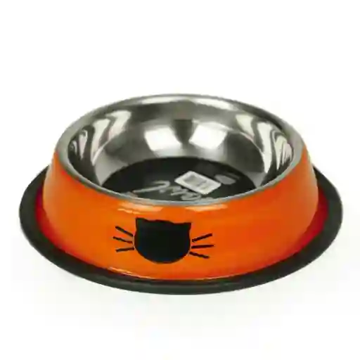 Brnx Comedero Acero Inoxidable Gato - Naranja