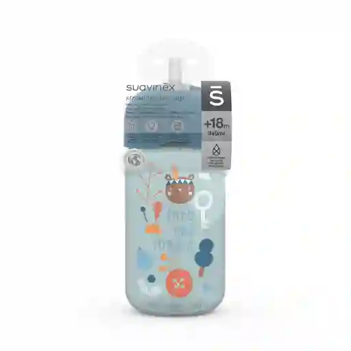 Botella Con Bombilla De Silicona Suavinex Forest 340ml +18 Meses