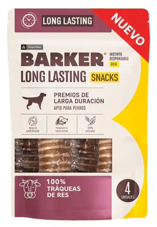 Barker Snacks Canino Traquea De Res 4 Und