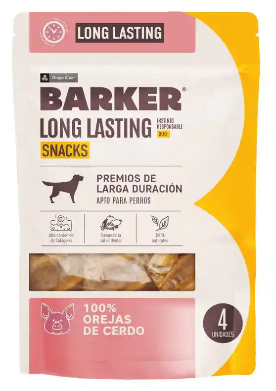 Barker Snacks Canino Orejas De Cerdo 4 Und