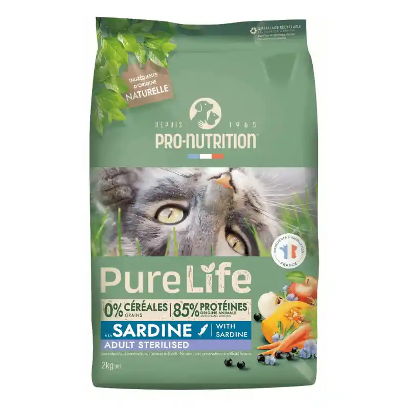 Pure Life Gato Adulto Esterilizado Con Sardina 2 Kg