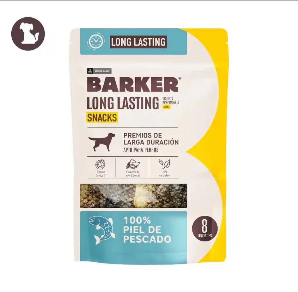 Barker Snacks Canino Piel De Pescado 8und