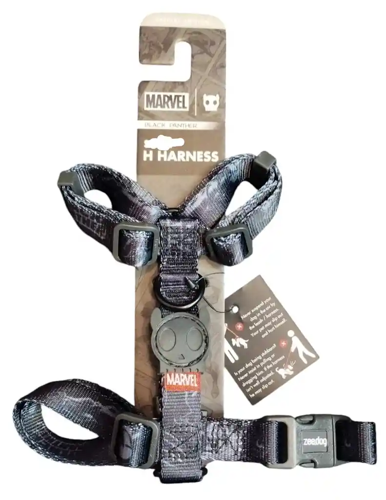 Zee Dog - Arnes H Marvel Black Phanter Extra Small Perros (edicion Especial) Cuello 20-34 Cm/torax 23-38 Cm