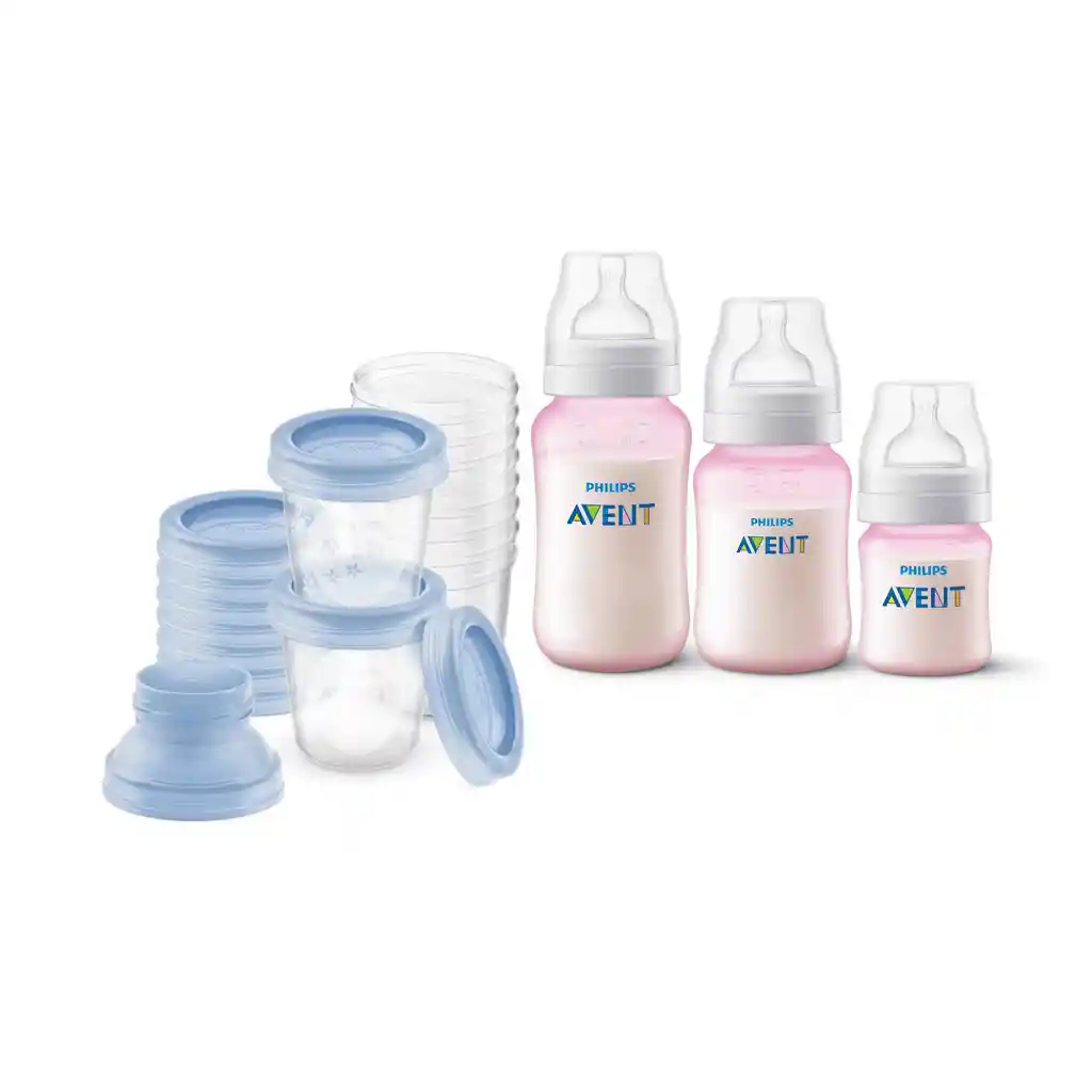 Set 10 Vasos De Almacenamiento 0m+ 180ml + 3 Mamaderas Pink