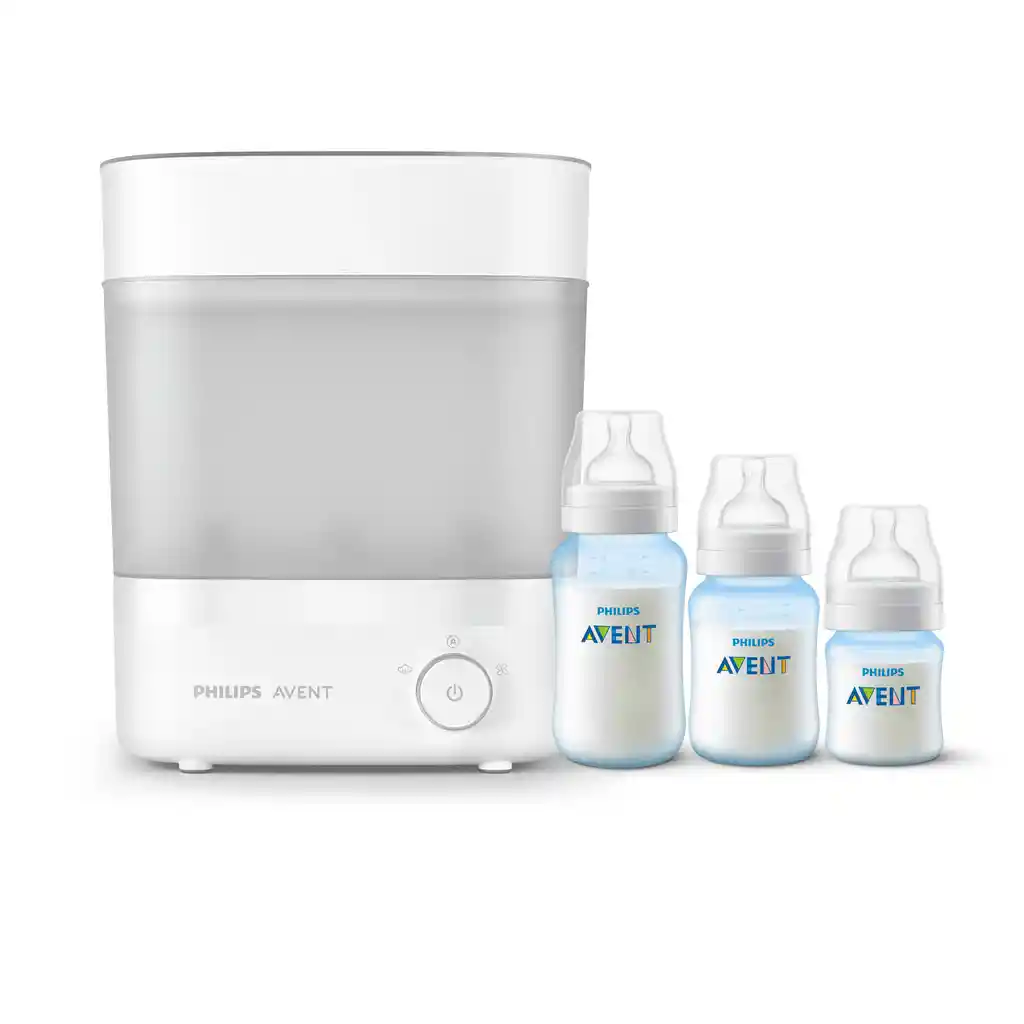 Esterilizador Avent Eléctrico + 3 Mamaderas Blue