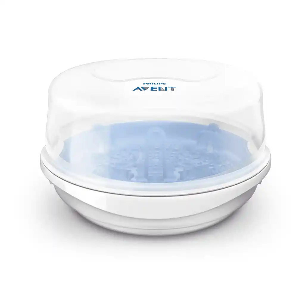 Esterilizador A Vapor Para Microondas + 3 Mamaderas Blue