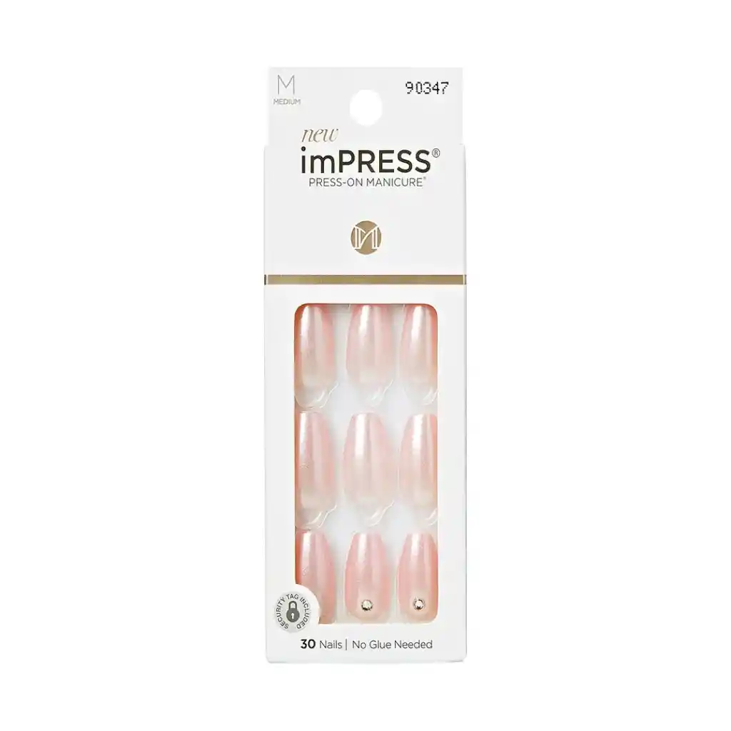 Uñas Postizas Kiss Impress Press On Glazed Pink