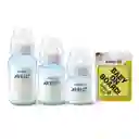 3 Mamaderas Anticolic Blue + Letrero Amarillo