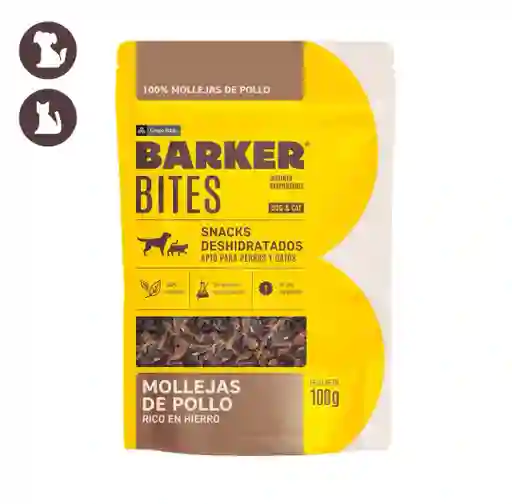 Barker Snacks Canino Y Felino Mollejas De Pollo 100gr