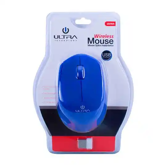 Mouse Inalambrico Ultra 250wr De 2.4ghz Azul