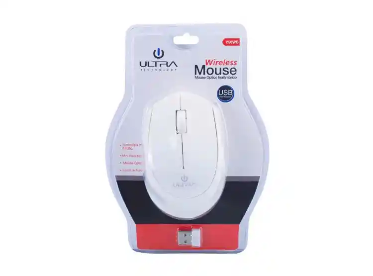 Mouse Inalambrico Ultra 250wr De 2.4ghz Blanco