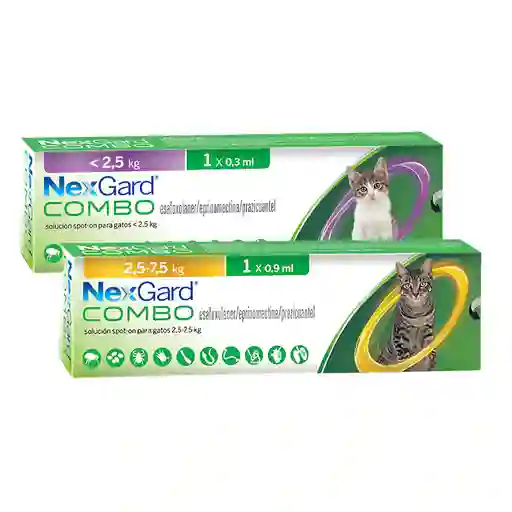 Nexgard Combo Gatos De 0,8 A 2,5 Kg