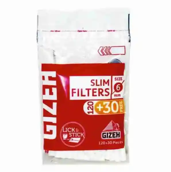 Filtro Gizeh 6mm Slim Filters Con Pegamento 120 + 30 Free