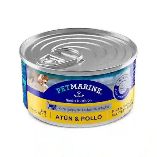 Alimento Humedo Gatos Petmarine Atun Y Pollo 85gr