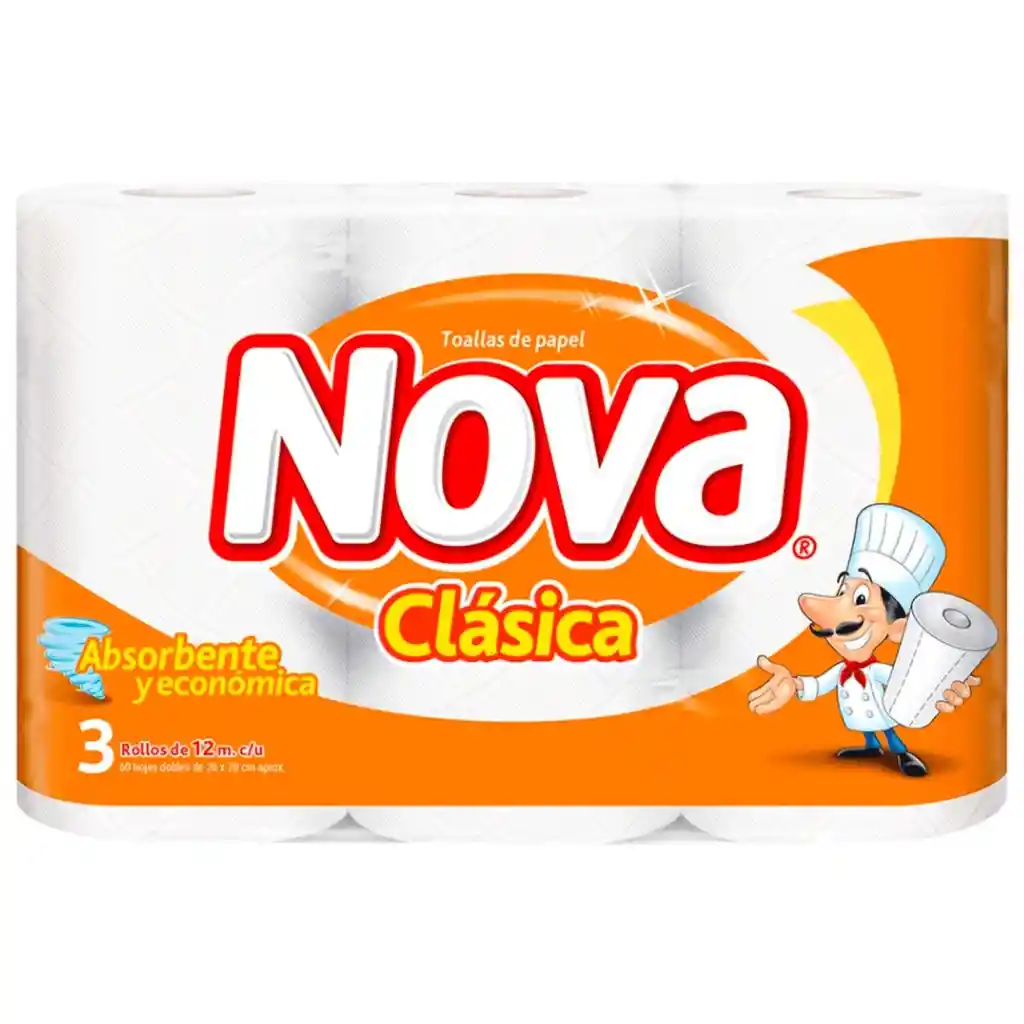 Toalla De Papel Nova Clásica 3un 12mts