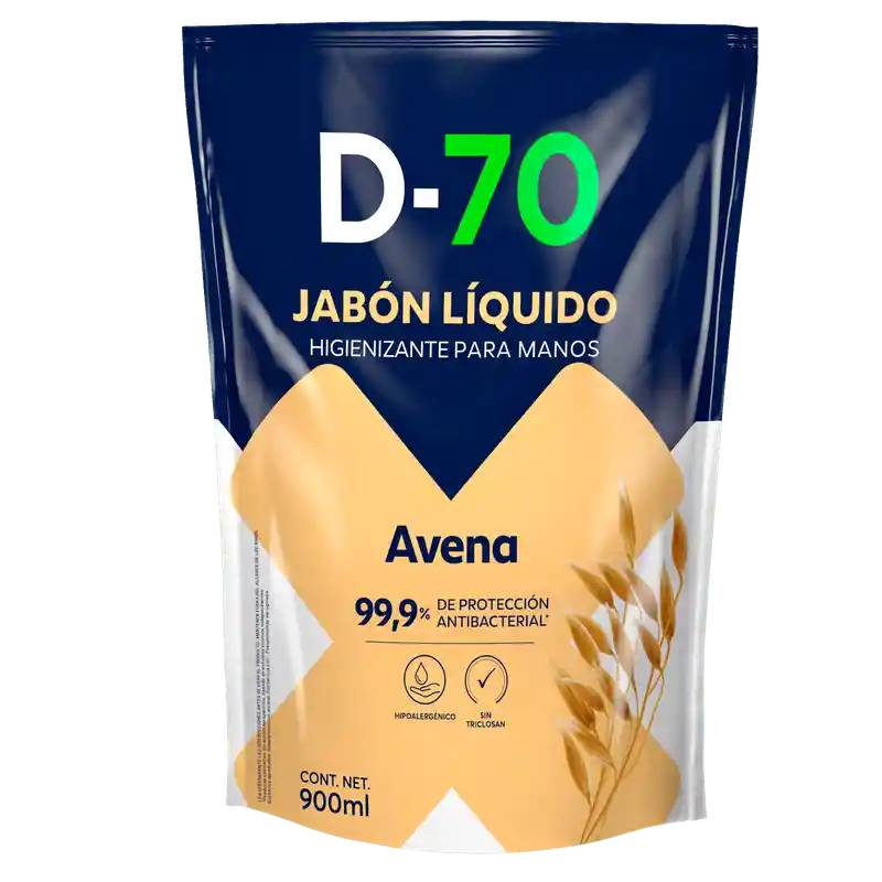 Jabón Líquido Higienizante De Manos D-70 900 Ml