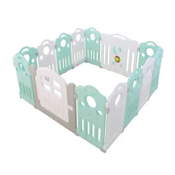 Corral Bebe Musical 153 X 153 X 70 De Alto Color Verde Agua