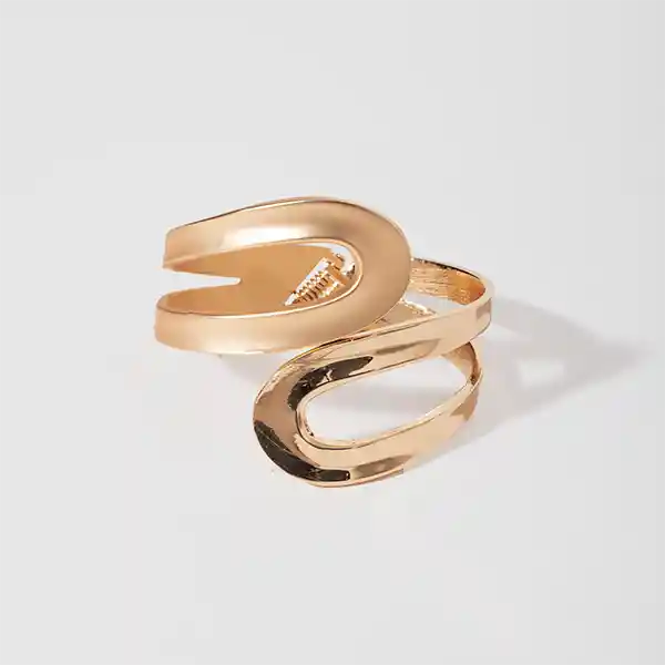 Brazalete Curvo Dorado Mujer